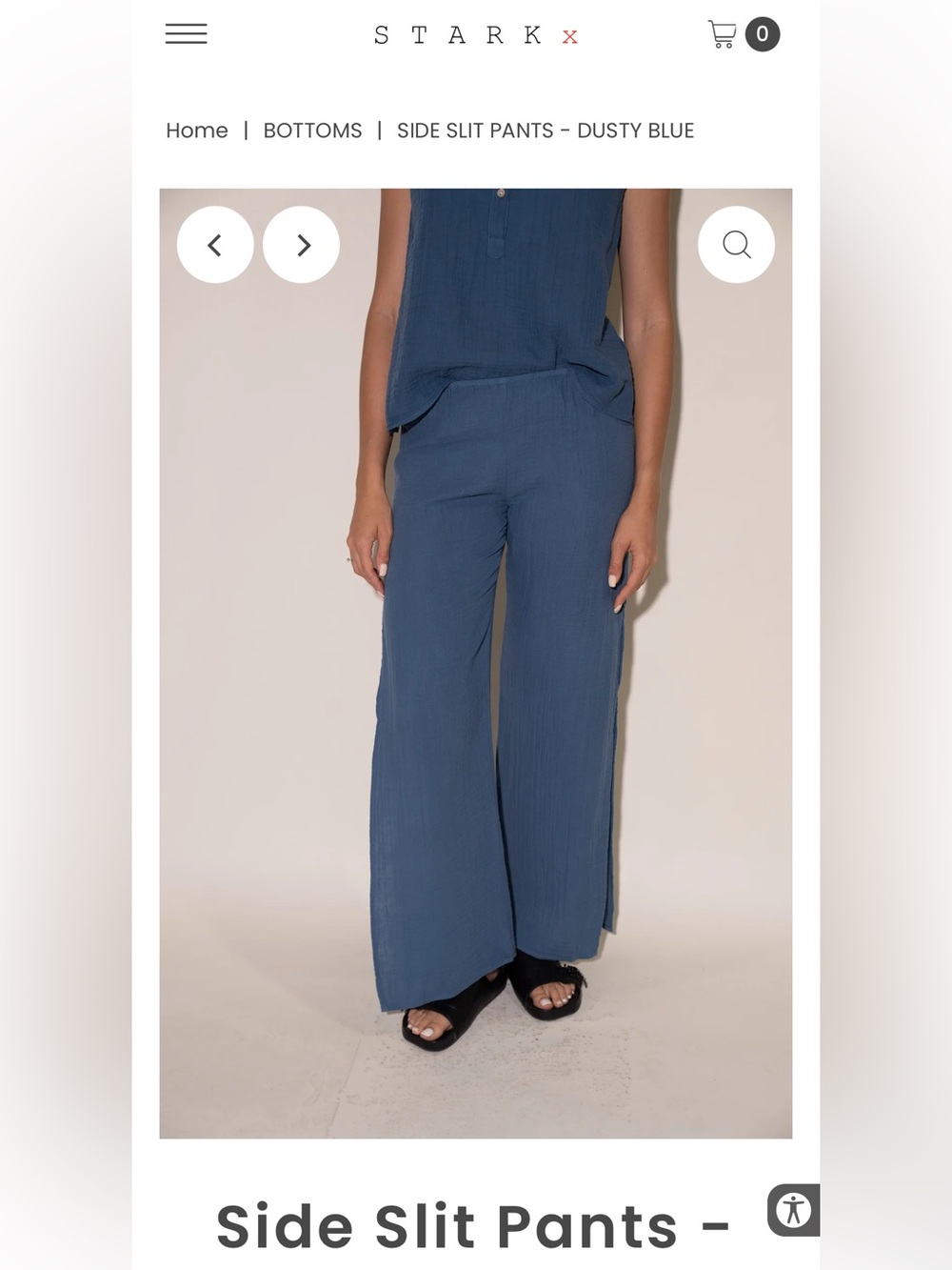 Wide Leg Striped Pants in Gray & White - Picture 8 of 9